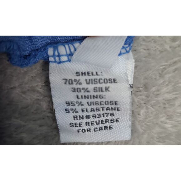 Belle France Cut Out Shoulder Ethereal Silk Blouse Sz S Blue Made in Italy Ombre - Picture 6 of 10